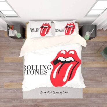 3D BAND THE ROLLING STONES QUILT COVER SET BEDDING SET PILLOWCASES 1 1 scaled
