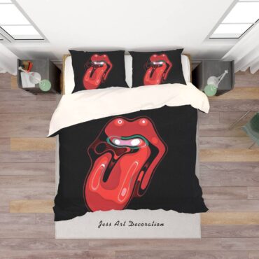 3D BAND THE ROLLING STONES QUILT COVER SET BEDDING SET PILLOWCASES 20