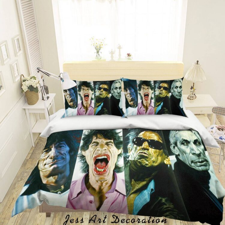 3D ROCK BAND THE ROLLING STONES QUILT COVER SET BEDDING SET PILLOWCASES 60