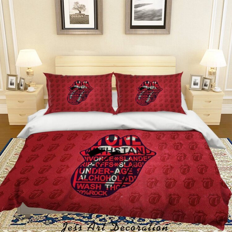 3D ROCK BAND THE ROLLING STONES QUILT COVER SET BEDDING SET PILLOWCASES 62