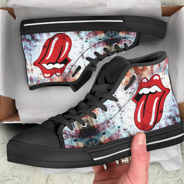 The Rolling Stone Old School Canvas Shoes,Low Top, High Top, Sport Shoes - Black