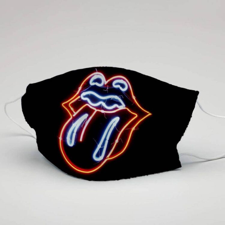 The Rolling Stones Neon 3D Cloth Face Mask 01
