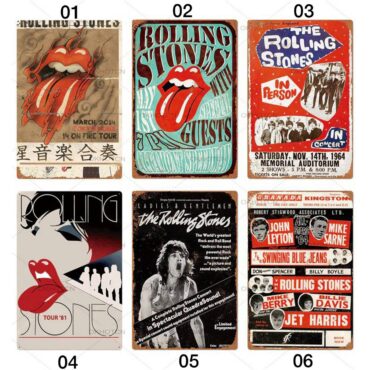 The Rolling Stones Decorative Metal Poster For Bar Pub Rock and Roll