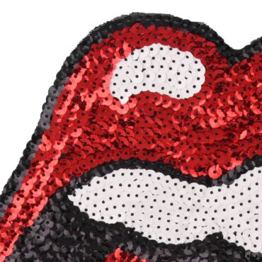 Red lip Roling Stone Sew on Appliques Clothes Embroidered sequins patches for clothing DIY Motif Rock and roll Tide music brand2 result