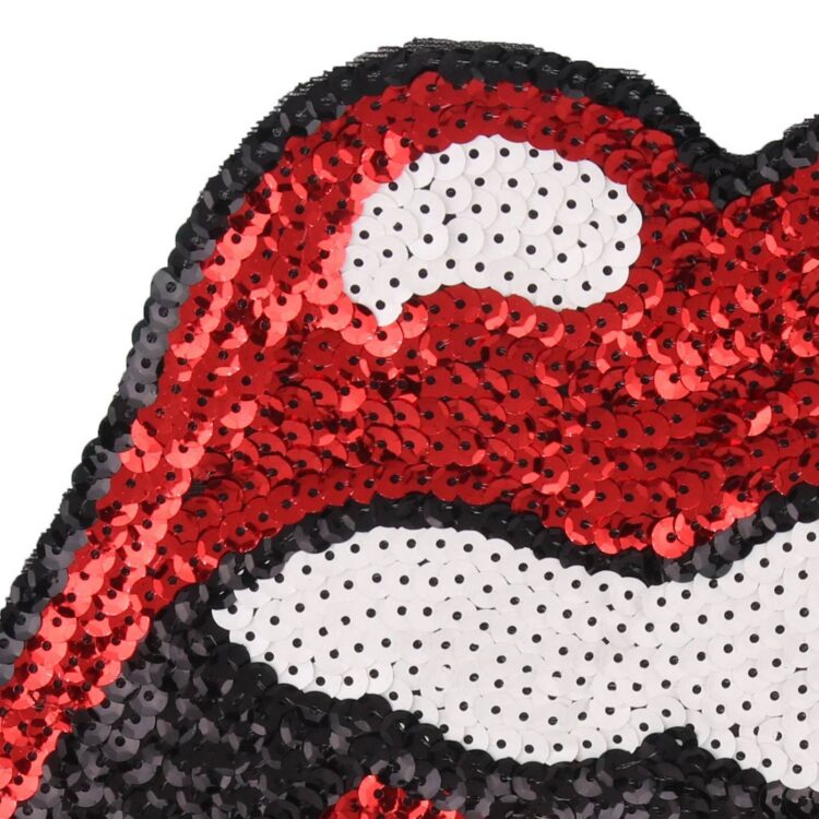 The Rolling Stones Big Tongue Embroidered Sequins Sew On Patches DIY