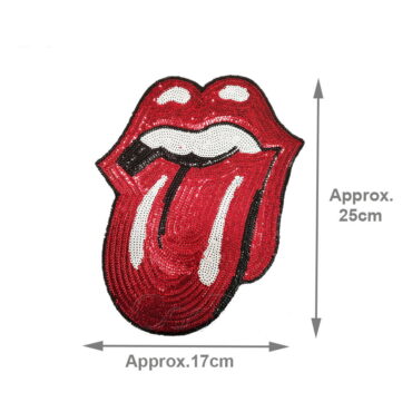 The Rolling Stones Big Tongue Embroidered Sequins Sew On Patches DIY