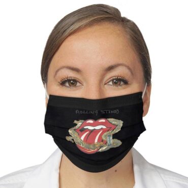 The Rolling Stones Big Tongue Gold Dragon Tattoo Japan Style Cloth Face Mask