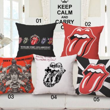 The Rolling Stones Decorative Cotton Linen Cushion Cover For Sofa Home