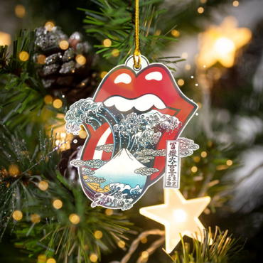 Great Wave Fuji Mountain - The Rolling Stones Xmas Ornaments