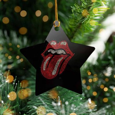Big Sequin Tongue - The Rolling Stones Star Ornament