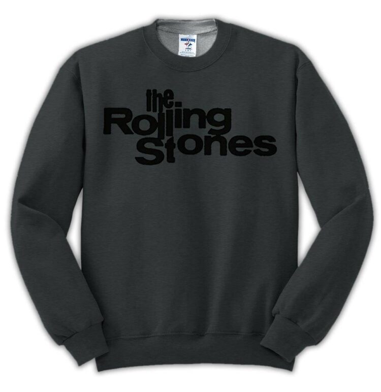 The Rolling Stones Black on Black Vintage Logo Shirt - Dark Heather