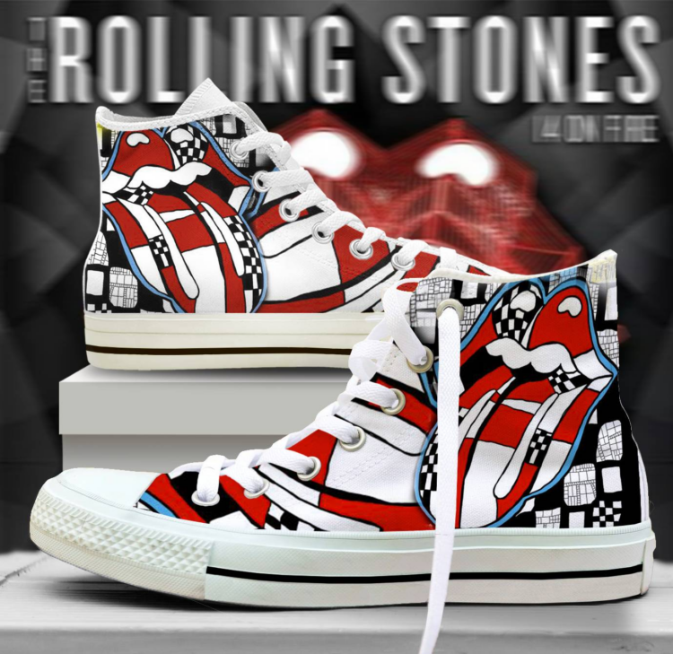 Rolling Stones On Fire Vienna 2014 Shoes Canvas Shoes,Low Top, High Top, Sport Shoes