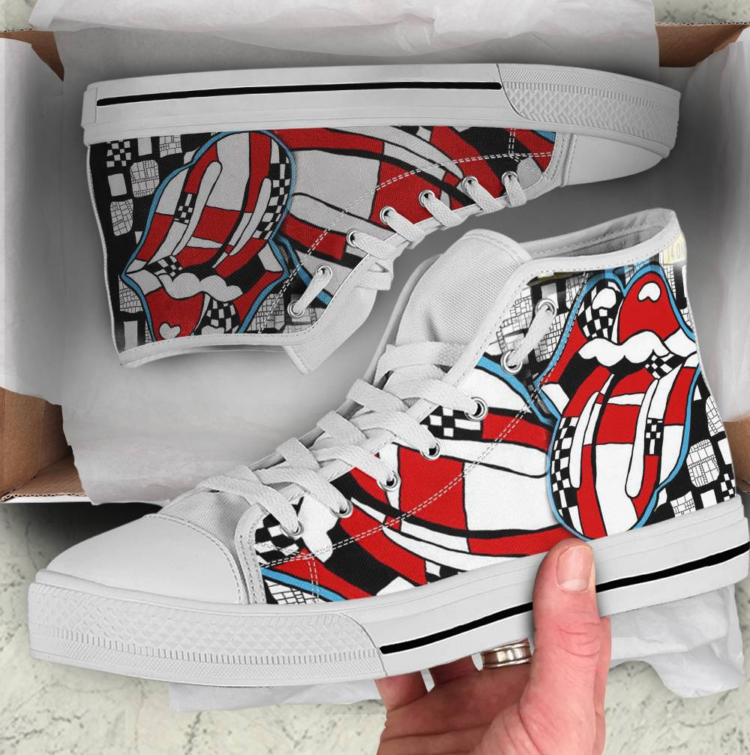 Rolling Stones On Fire Vienna 2014 Shoes Canvas Shoes,Low Top, High Top, Sport Shoes