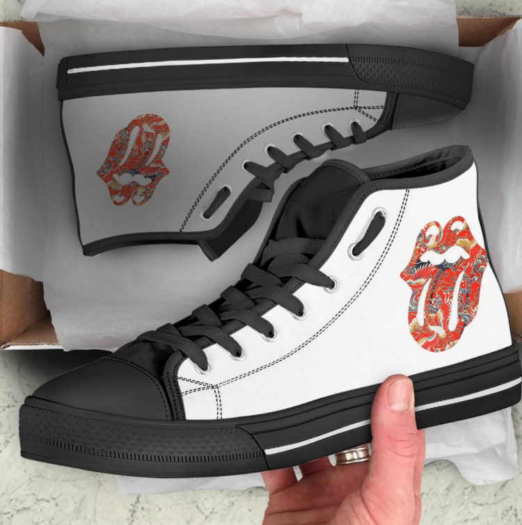 Rolling Stones Japan Pattern Canvas Shoes,Low Top, High Top, Sport Shoes