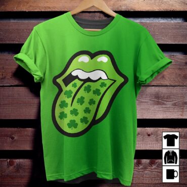 Rolling Stones Tongue St Patrick's Day Shirt