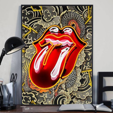 The Rolling Stones Dragon Pattern Canvas
