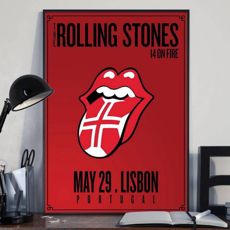 The Rolling Stones Lisbon On Fire Canvas