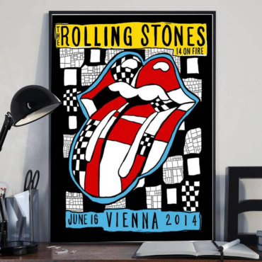 The Rolling Stones On Fire Vienna 2014 Canvas
