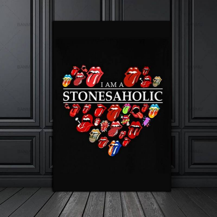 The Rolling Stones Stones Aholic Framed Canvas
