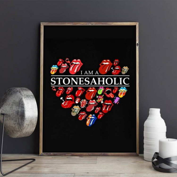 The Rolling Stones Stones Aholic Framed Canvas