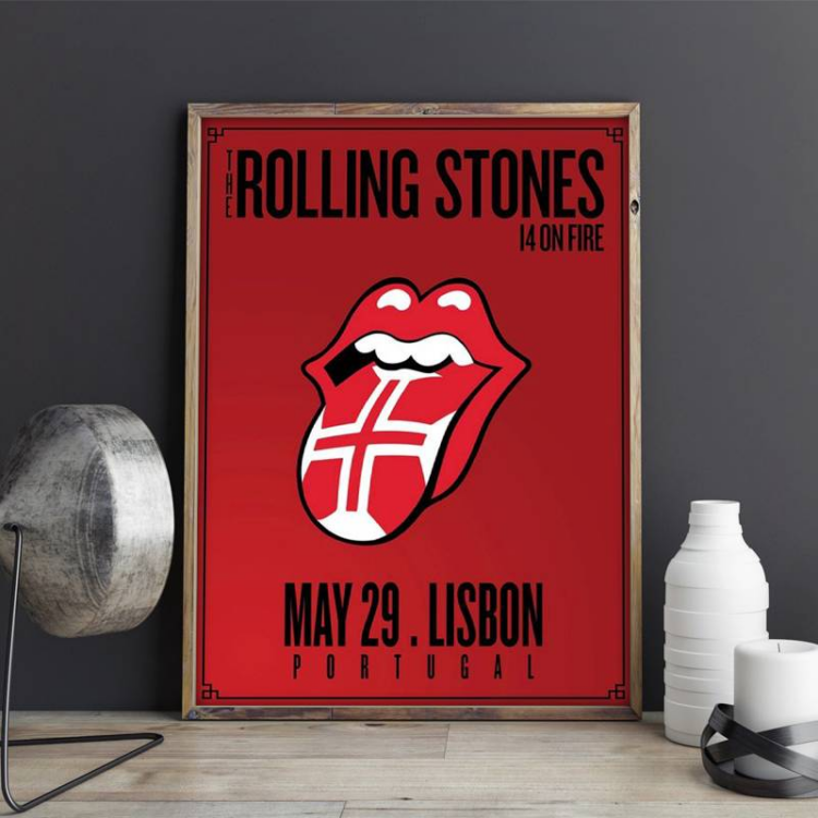 The Rolling Stones Lisbon On Fire Canvas