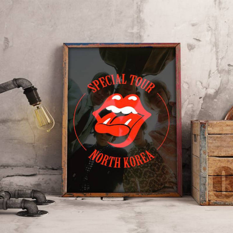 The Rolling Stones Special Tour North Korea Framed Canvas
