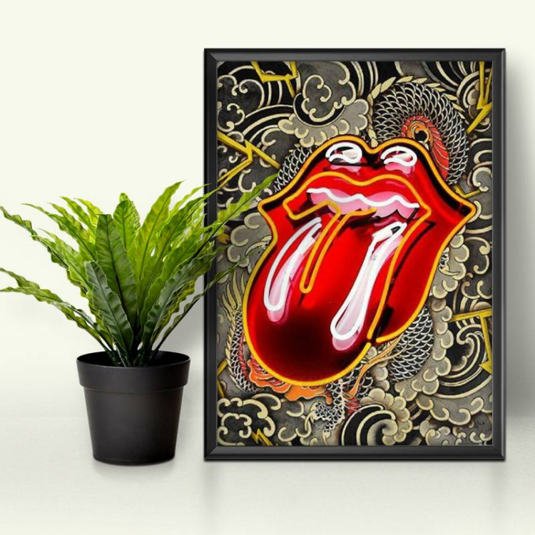 The Rolling Stones Dragon Pattern Canvas