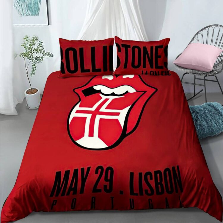The Rolling Stones 14 On Fire Tour Lisbon Portugal Bedding Set