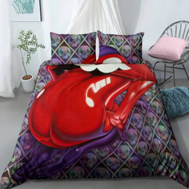 Bedding Set 1 The Rolling Stones 3D Art Body Tongue