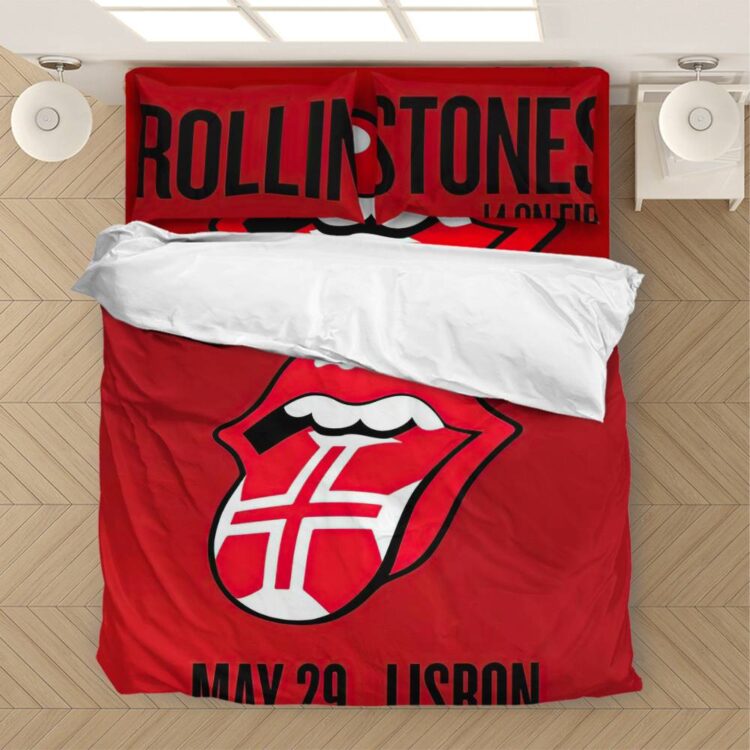 The Rolling Stones 14 On Fire Tour Lisbon Portugal Bedding Set