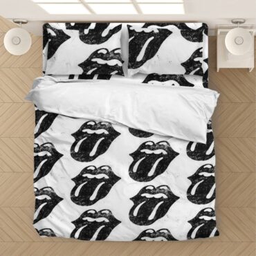 Bedding Set 2 The Rolling Stones Marble Tongue Pattern