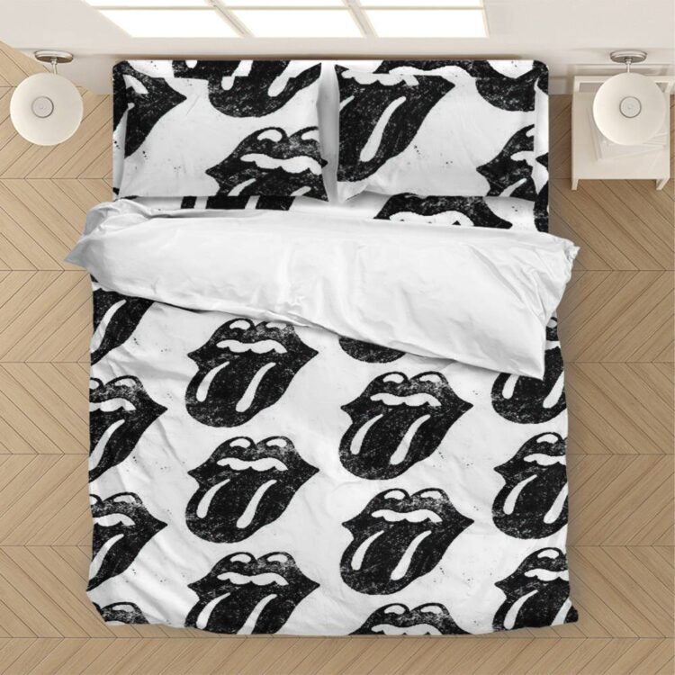 The Rolling Stones Marble Tongue Pattern Bedding Set