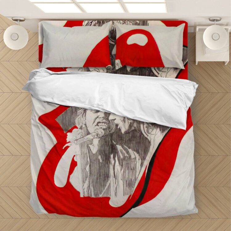 The Rolling Stones Mick Jagger and Keith Richard Sketch Bedding Set