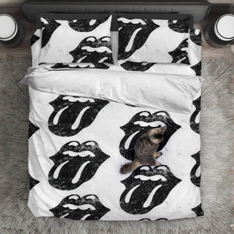The Rolling Stones Marble Tongue Pattern Bedding Set