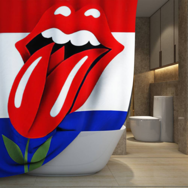 The Rolling Stones Tattoo you World Tour 1981 Art Black Shower Curtain