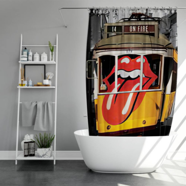 The Rolling Stones Tattoo you World Tour 1981 Art Black Shower Curtain