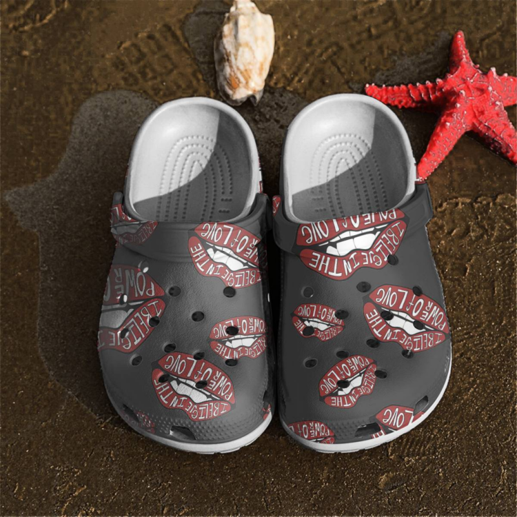 The Rolling Stones Pattern Power of love Art Clogs