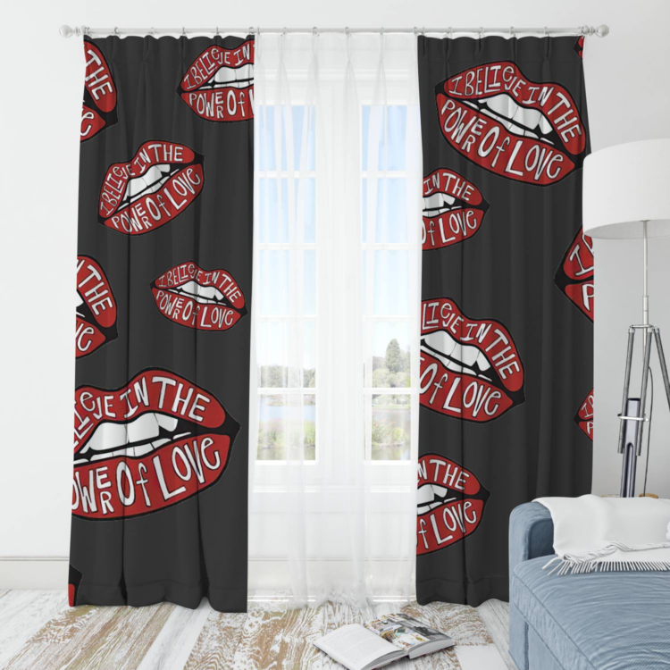 The Rolling Stones Pattern Power of love Window Curtain