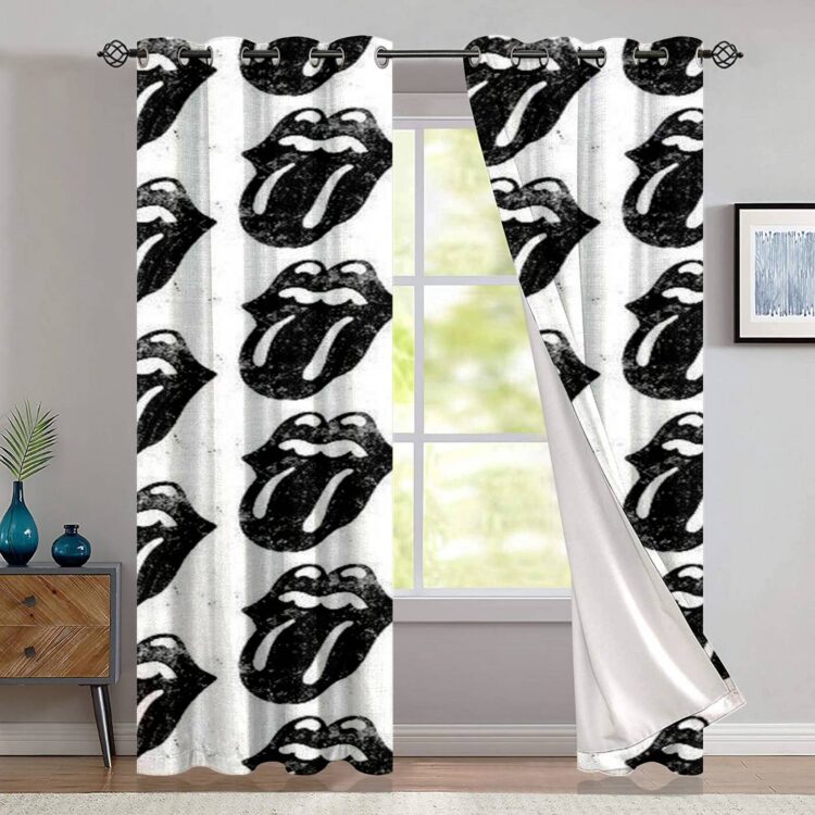 The Rolling Stones Marble Tongue Pattern Window Curtain