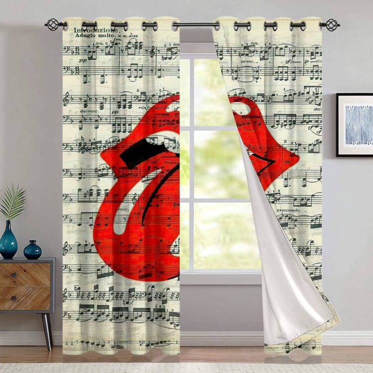 The Rolling Stones Music Sheet Window Curtain