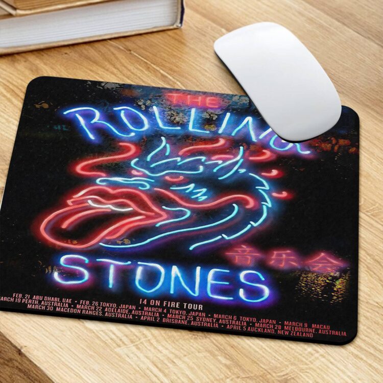 The Rolling Stones 14 On Fire Dragon Led Light Mouse Pad
