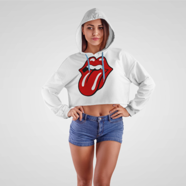 The Rolling Stones Big Tongue Croptop Hoodie