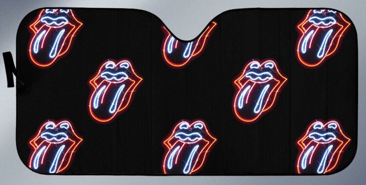 The Rolling Stones Big Tongue Neon Auto Sun Shade