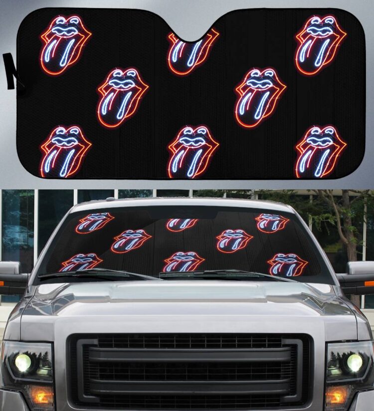 The Rolling Stones Big Tongue Neon Auto Sun Shade