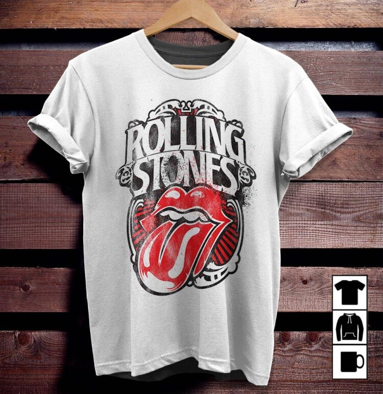The Rolling Stones Big Tongue Grunge Badge Shirt