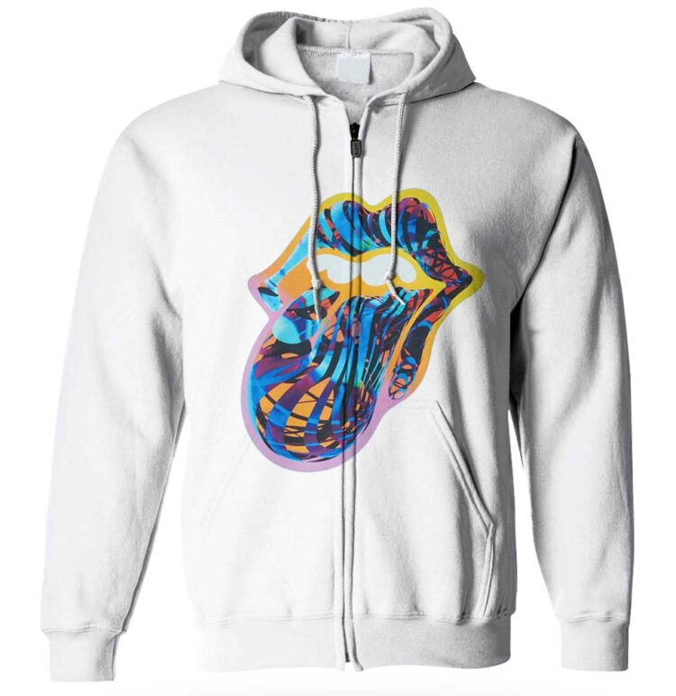 The Rolling Stones Blue Psychedelic Big Tongue Shirt