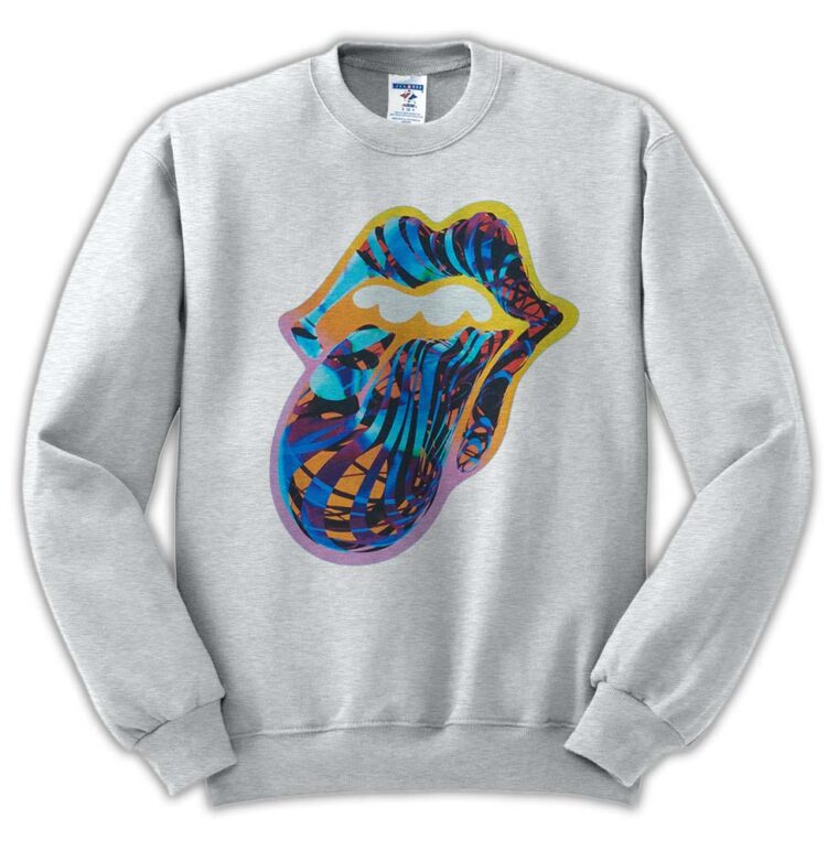 The Rolling Stones Blue Psychedelic Big Tongue Shirt