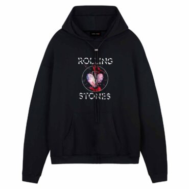 circle prism heart front hoodie black