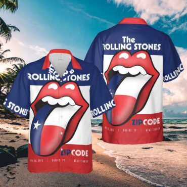 Rolling Stones Zip Code Dallas Texas Hawaiian Shirt
