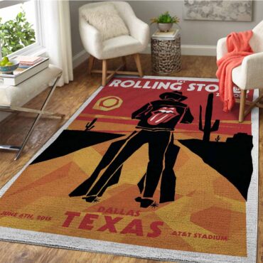 Rolling Stones Zip Code 2015 Cowboy Dallas, TX Rug Carpet